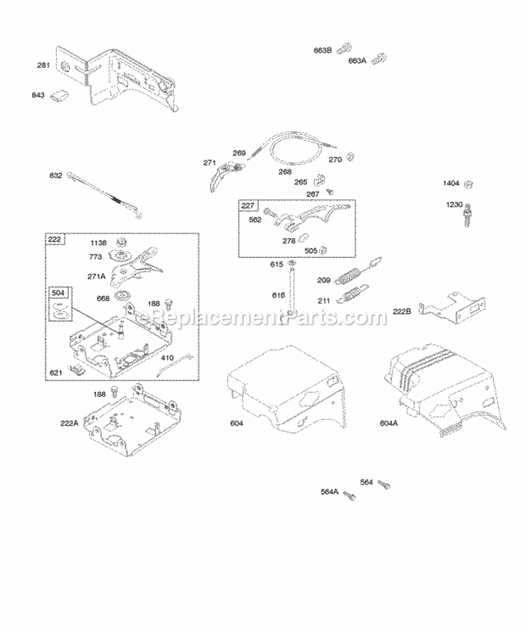Controls Governor Spring Diagram and Parts List for 202412-0166-E1  Briggs and Stratton Engine